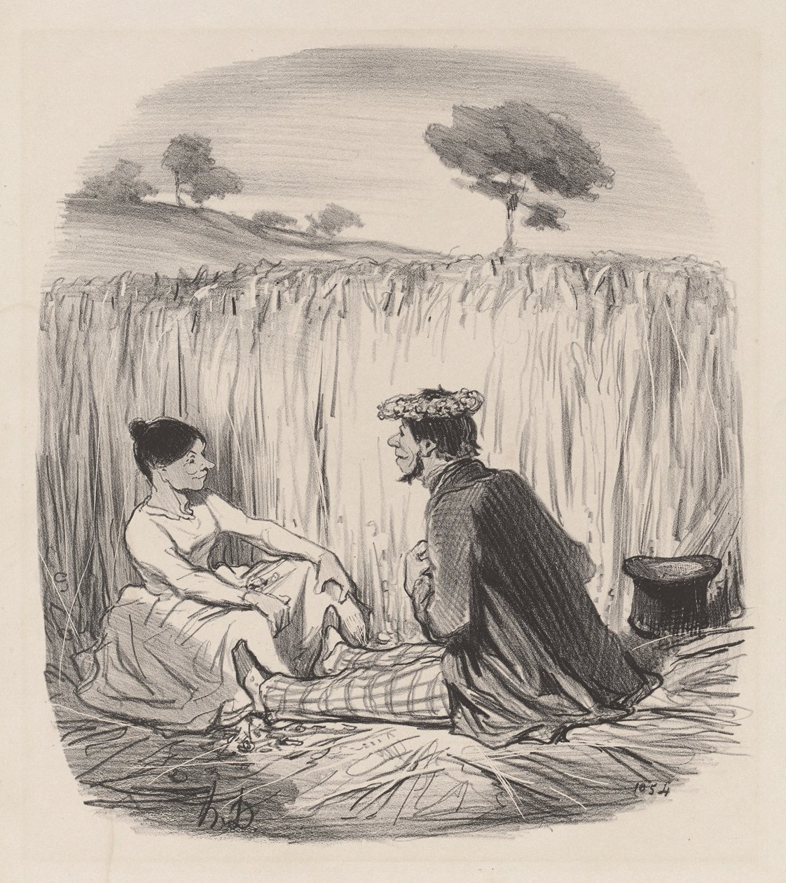 Une idylle dans les blés - Honoré Daumier