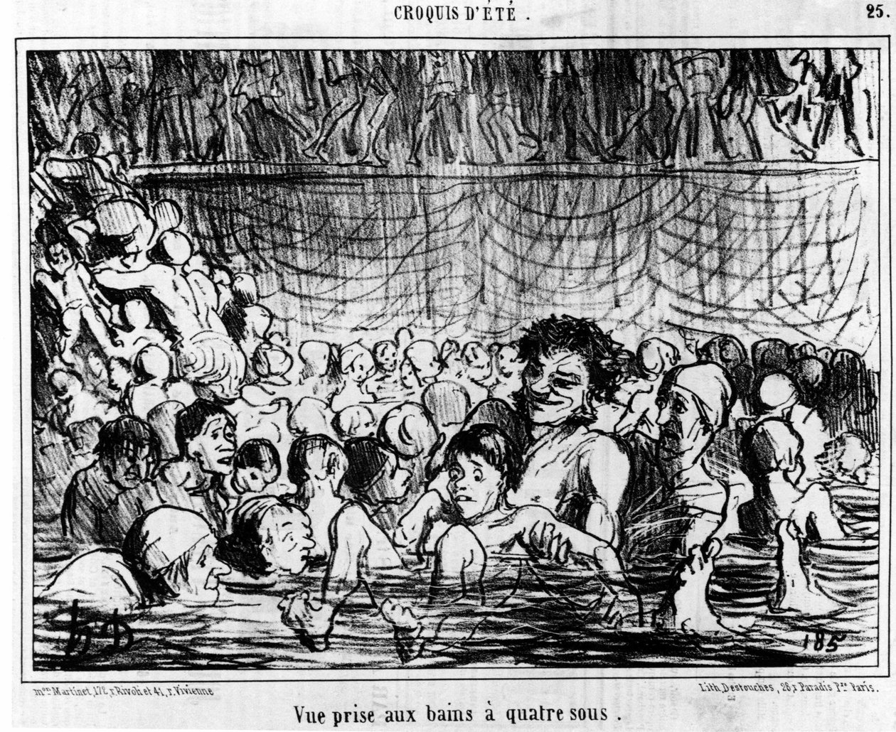 Vue prise des bains à quatre sous: illustration de la série « Croquis d