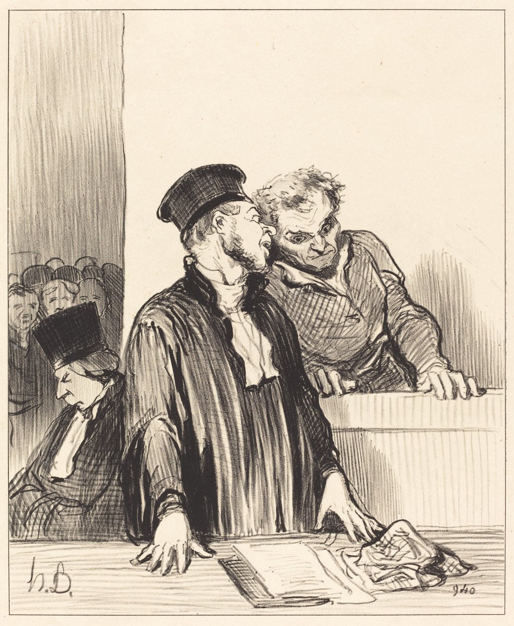 Voilà le ministère public qui vous dit des choses... désagréables... - Honoré Daumier