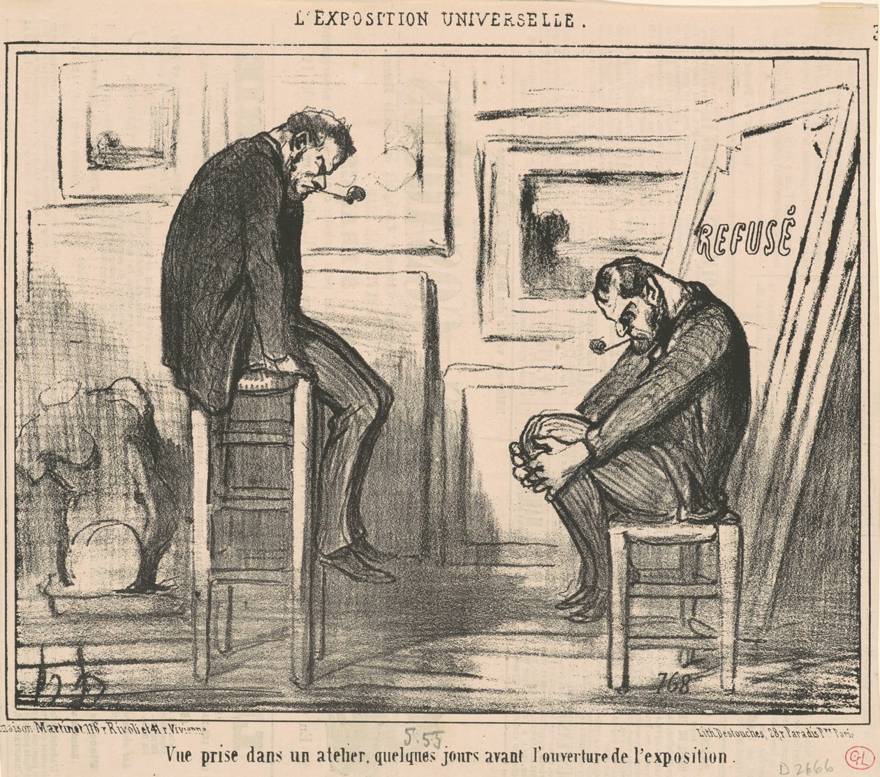 Vue prise dans un atelier... - Honoré Daumier