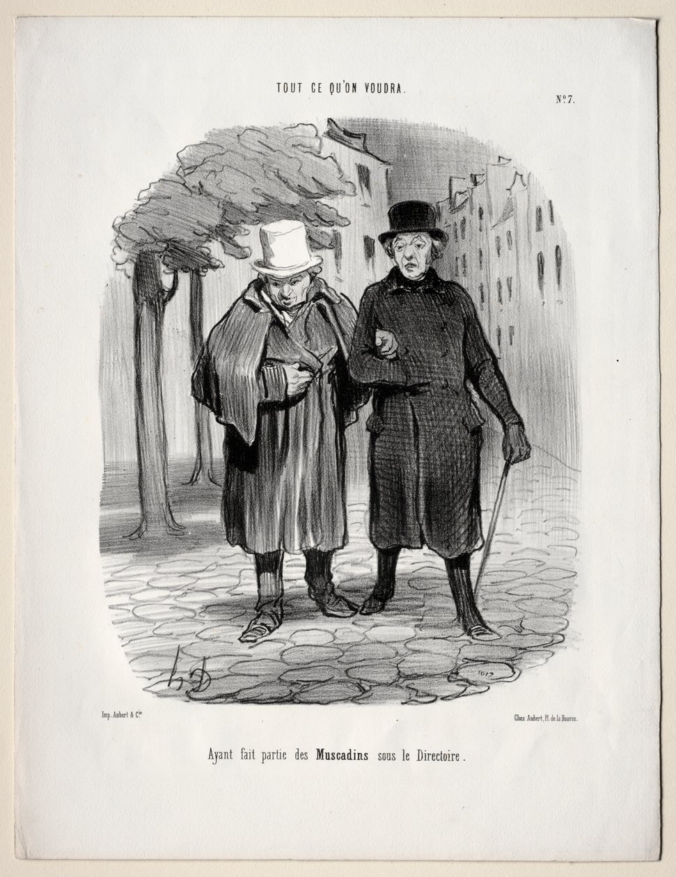 Ce que vous voudrez, planche 7 : Ayant pris le parti des dandys sous le Directoire - Honoré Daumier