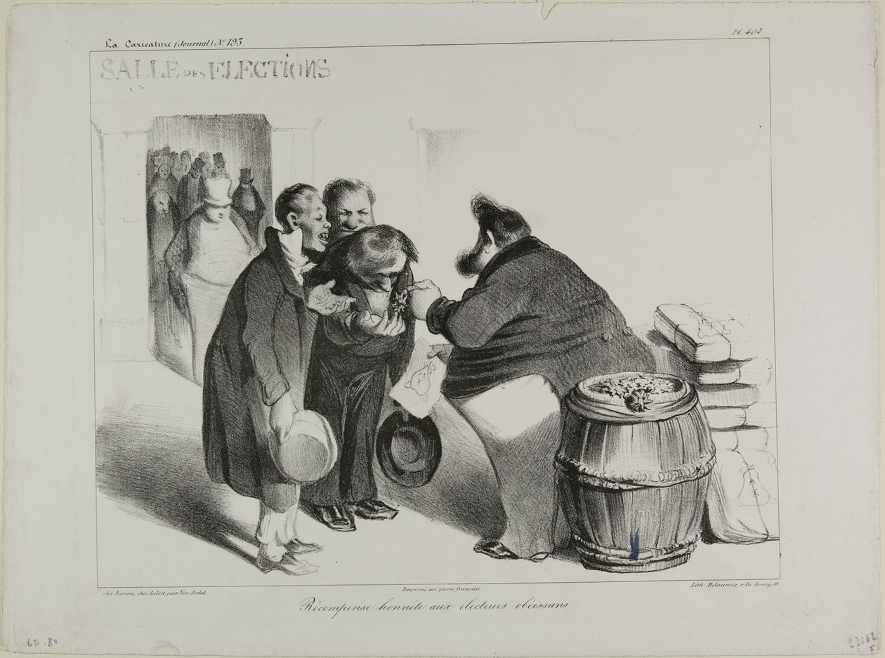 Une juste récompense pour les électeurs dévoués, assiette 404 - Honoré Victorin Daumier