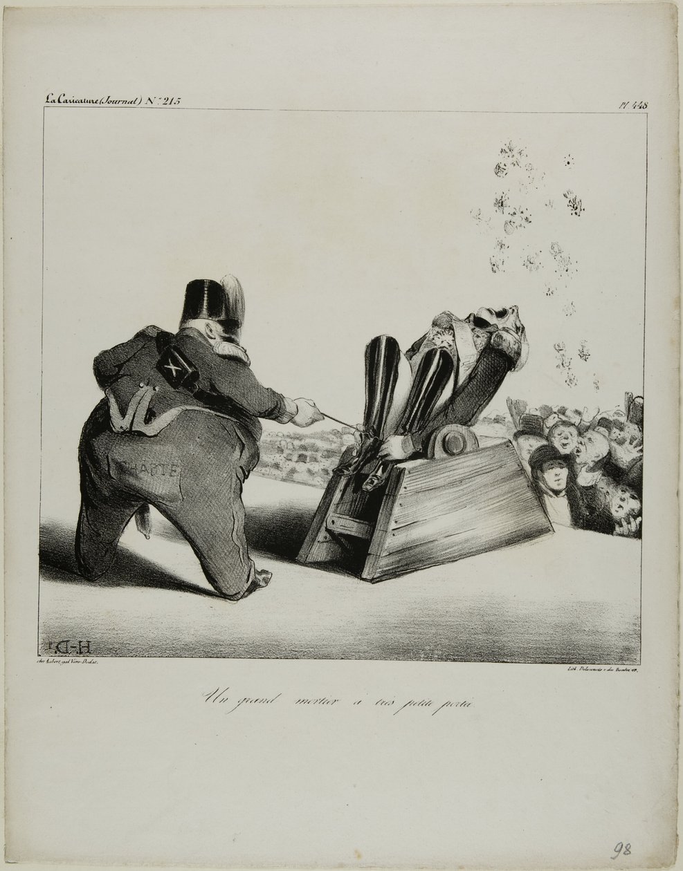 Un grand mortier à courte portée, planche 488 - Honoré Victorin Daumier