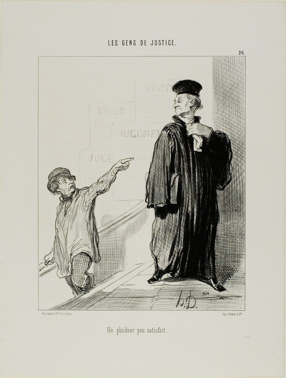 Un plaideur plutôt insatisfait, planche 26 de Les Gens De Justice - Honoré Victorin Daumier