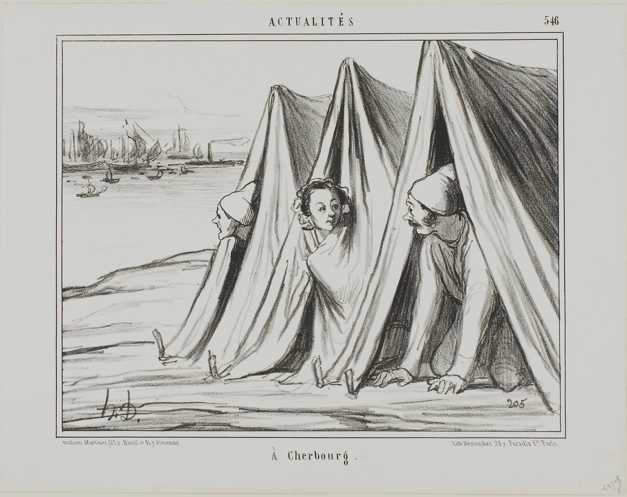 At Cherbourg, plate 546 from Actualités - Honoré Victorin Daumier