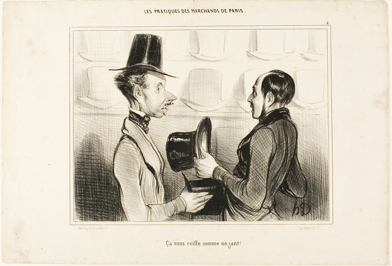 "Il vous va comme un gant", planche 34 de Types Parisiens - Honoré Victorin Daumier