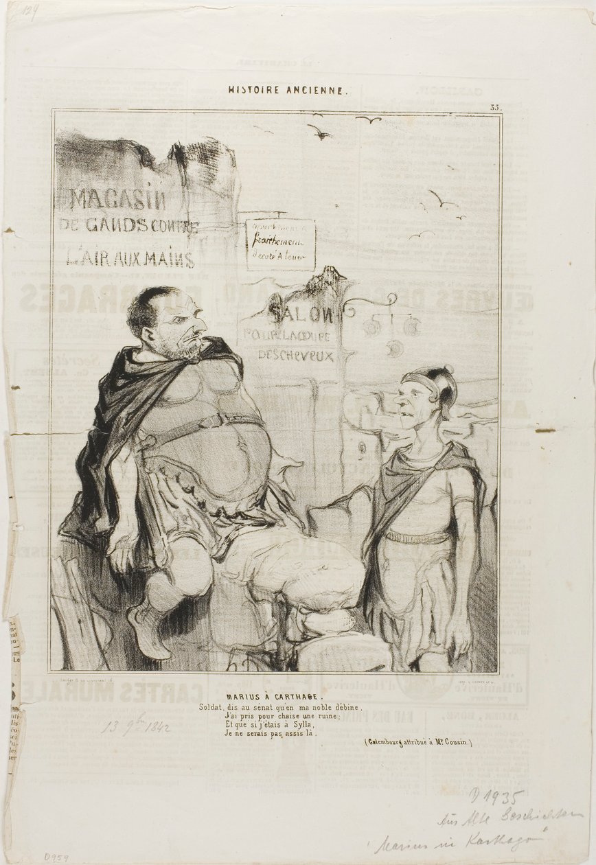 Marius à Carthage. Soldat, dis au sénat que dans ma noble pauvreté j