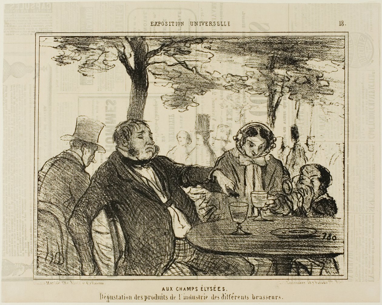 Sur les Champs-Elysées. Dégustation des produits industriels de différents brasseurs, planche 18 de L