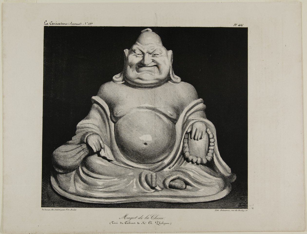 Figure en porcelaine de Chine (provenant de la collection privée de M. Charles Philipon), assiette 416 - Honoré Victorin Daumier
