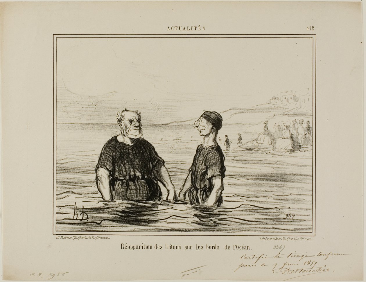 La réapparition des Tritons de la mer, planche 412 des Actualités - Honoré Victorin Daumier