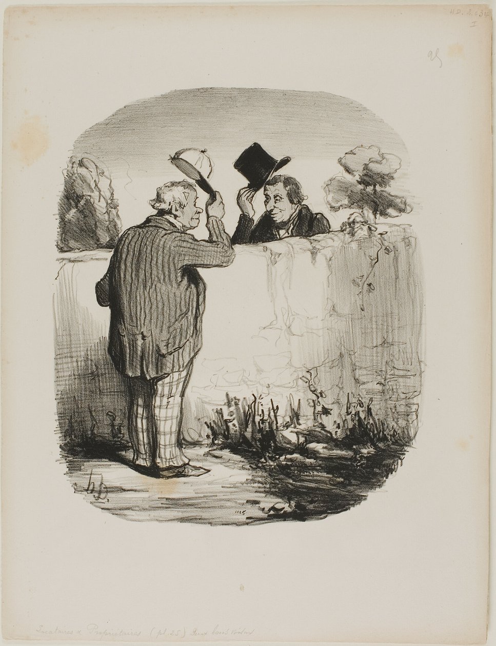 Two Good Neighbors, plate 25 from Locataires Et Propriétaires - Honoré Victorin Daumier