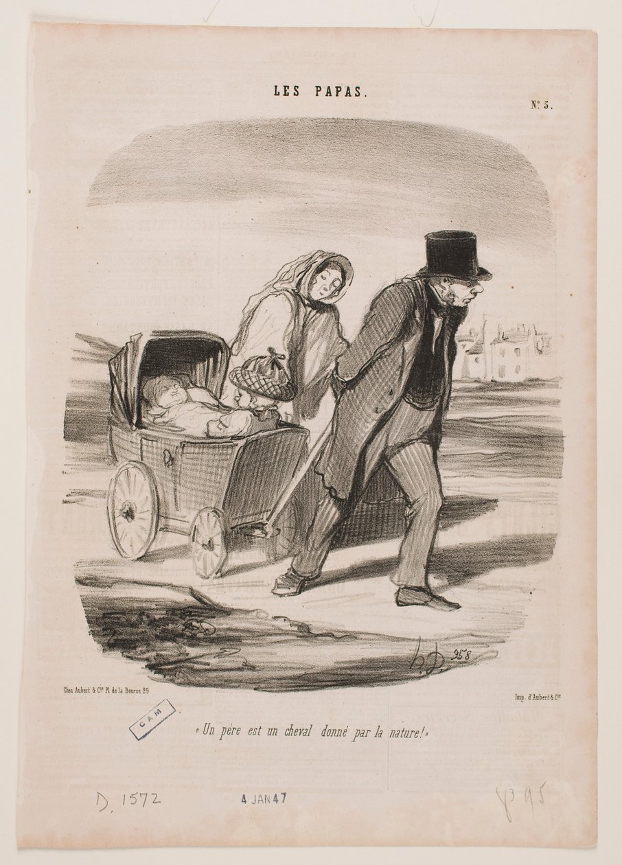 Un père est un cheval fourni par la nature - Honoré Daumier