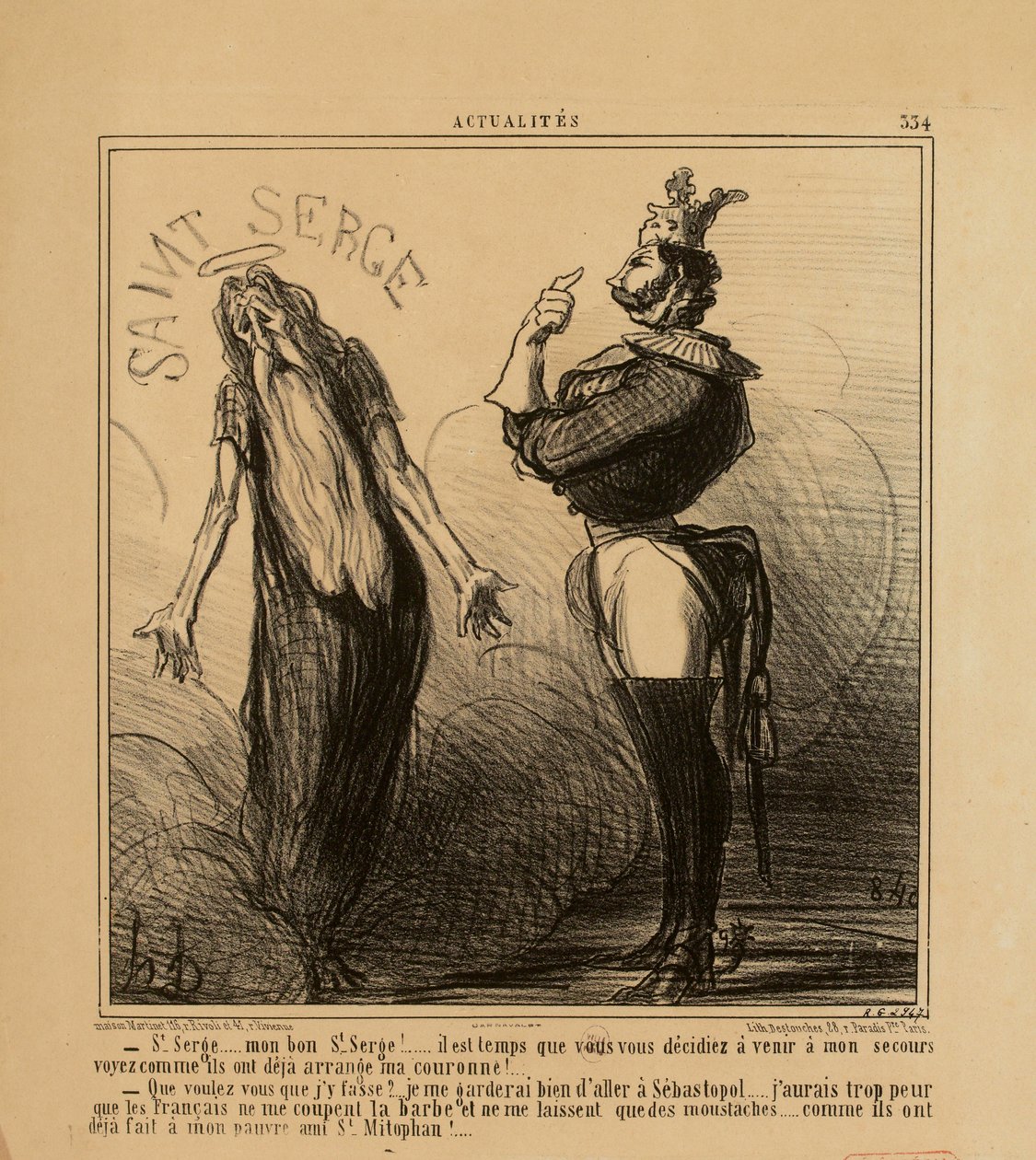 Actualités n° 334 : - St. Serge ... mon bon St. Serge ! ... il est temps que vous vous décidiez... - Honoré Daumier
