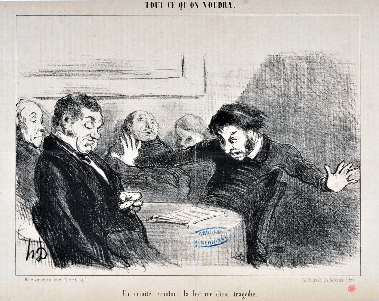 Œuvre de Honoré Daumier (1808-1879). Charivari date de 1852 : Série TOUT CE QU