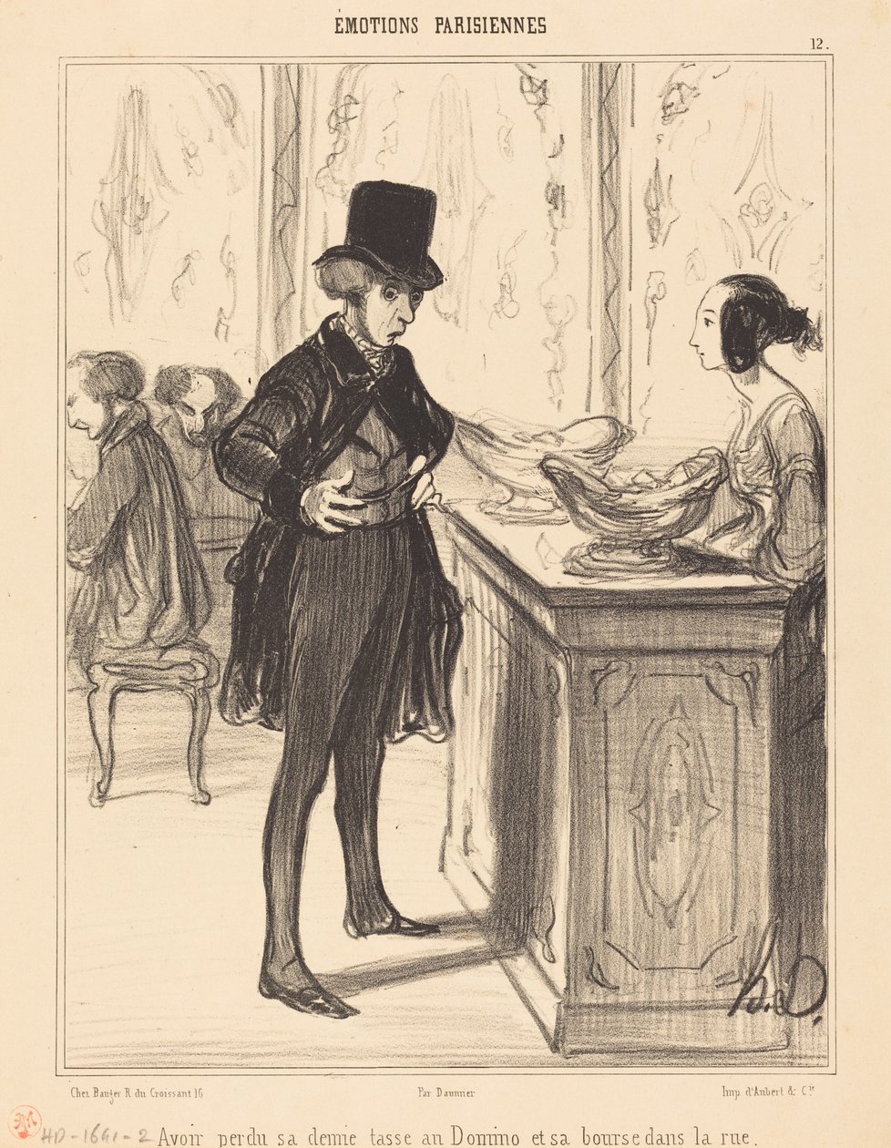 Avoir perdu sa demi-tasse au Domino et sa bourse dans la rue - Honoré Daumier