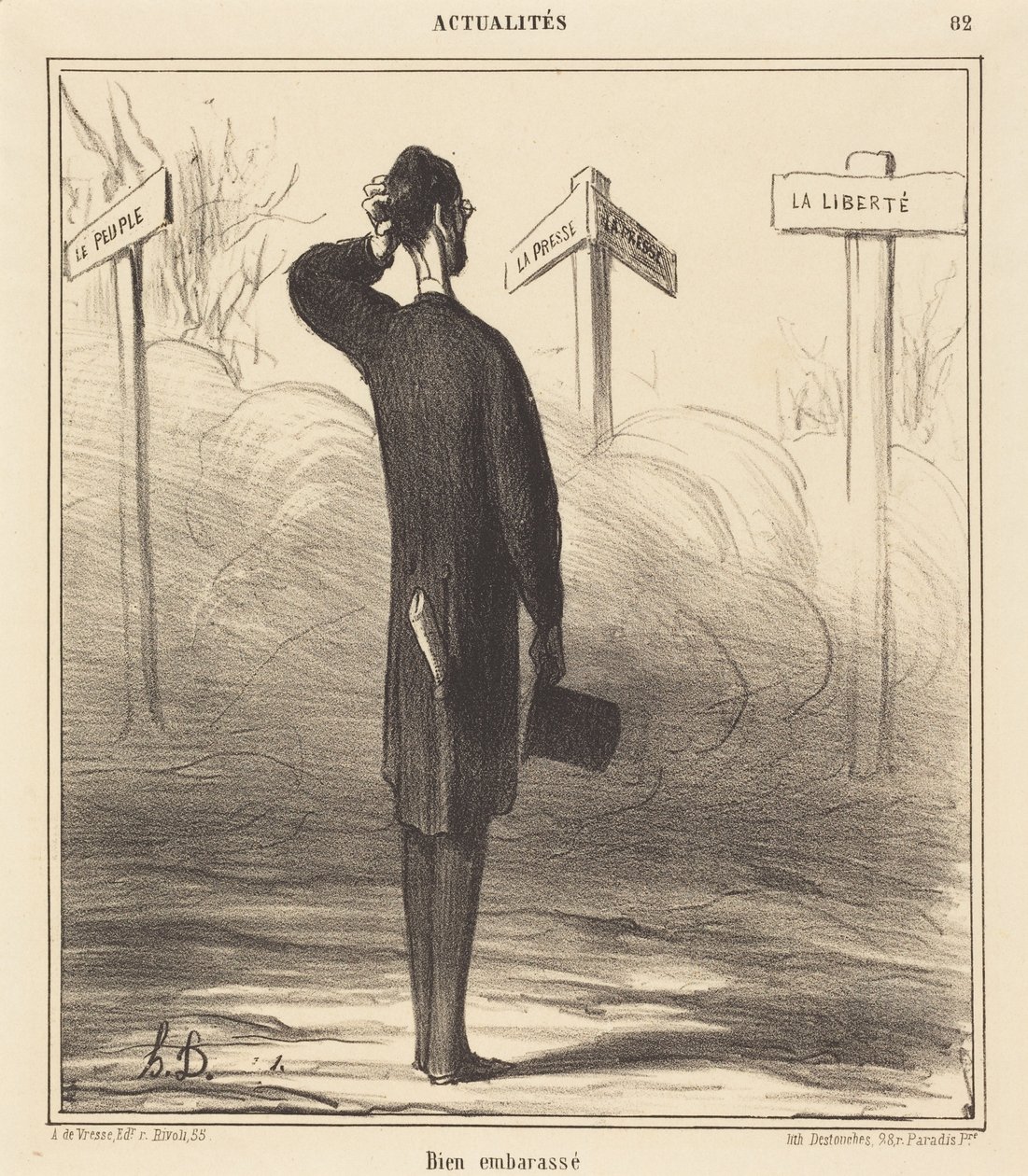 Bien embarassé - Honoré Daumier