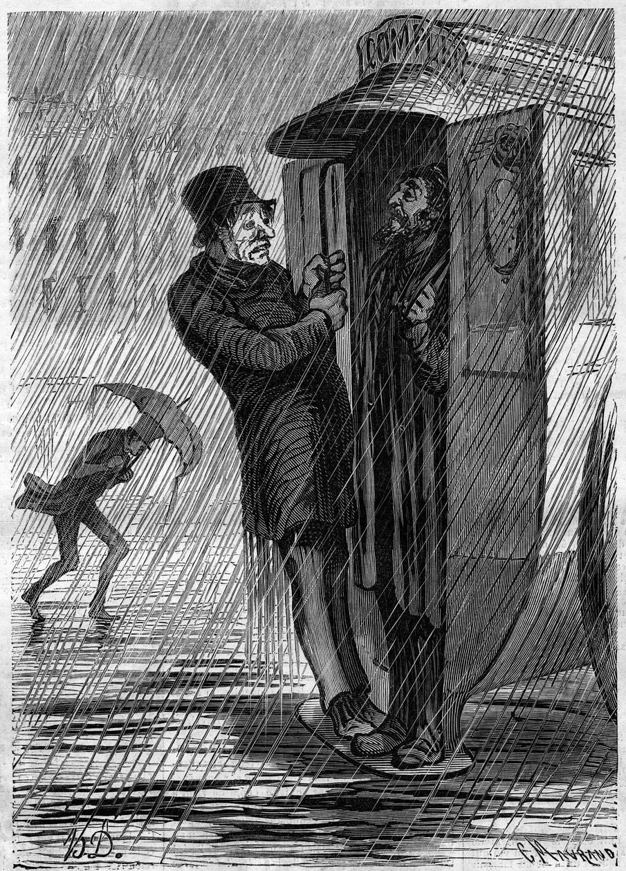Complet !!! Caricature par Honoré Daumier (1808-1879). Gravure dans "Le Monde Illustré" n°271 du 21 juin 1862. - Honoré Daumier