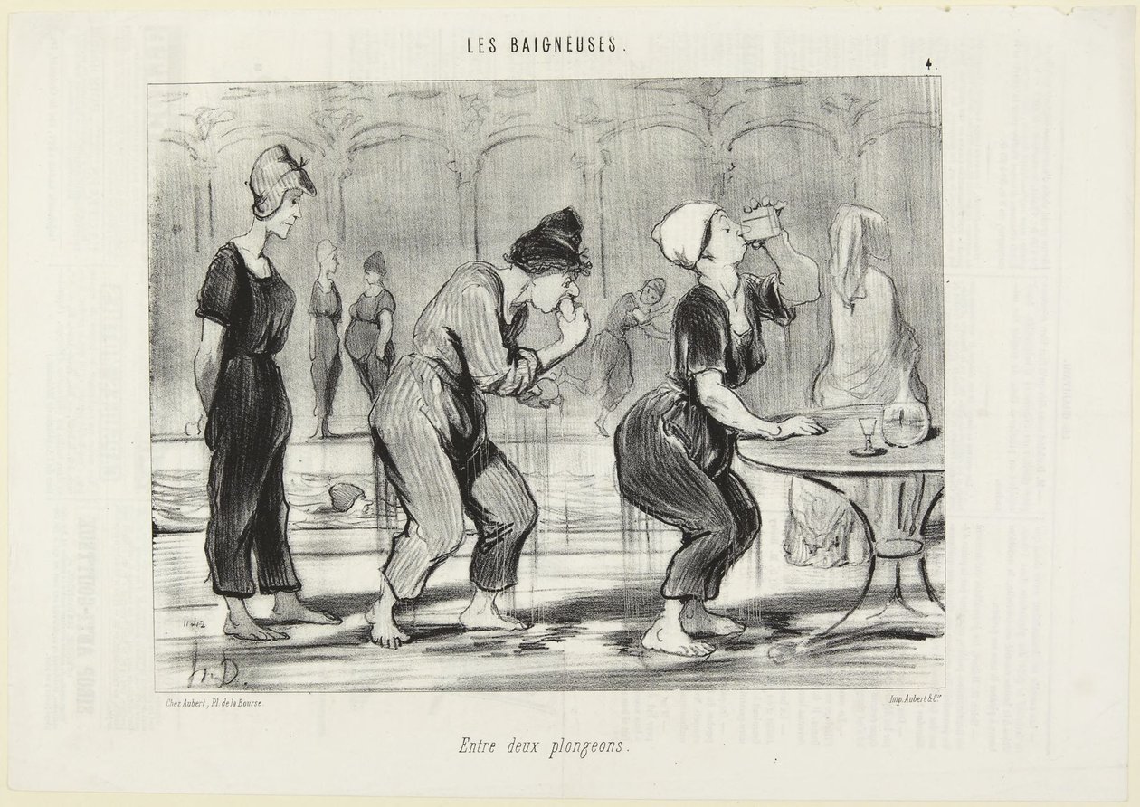 Entre deux plongeons (Between Two Plunges) - Honoré Daumier
