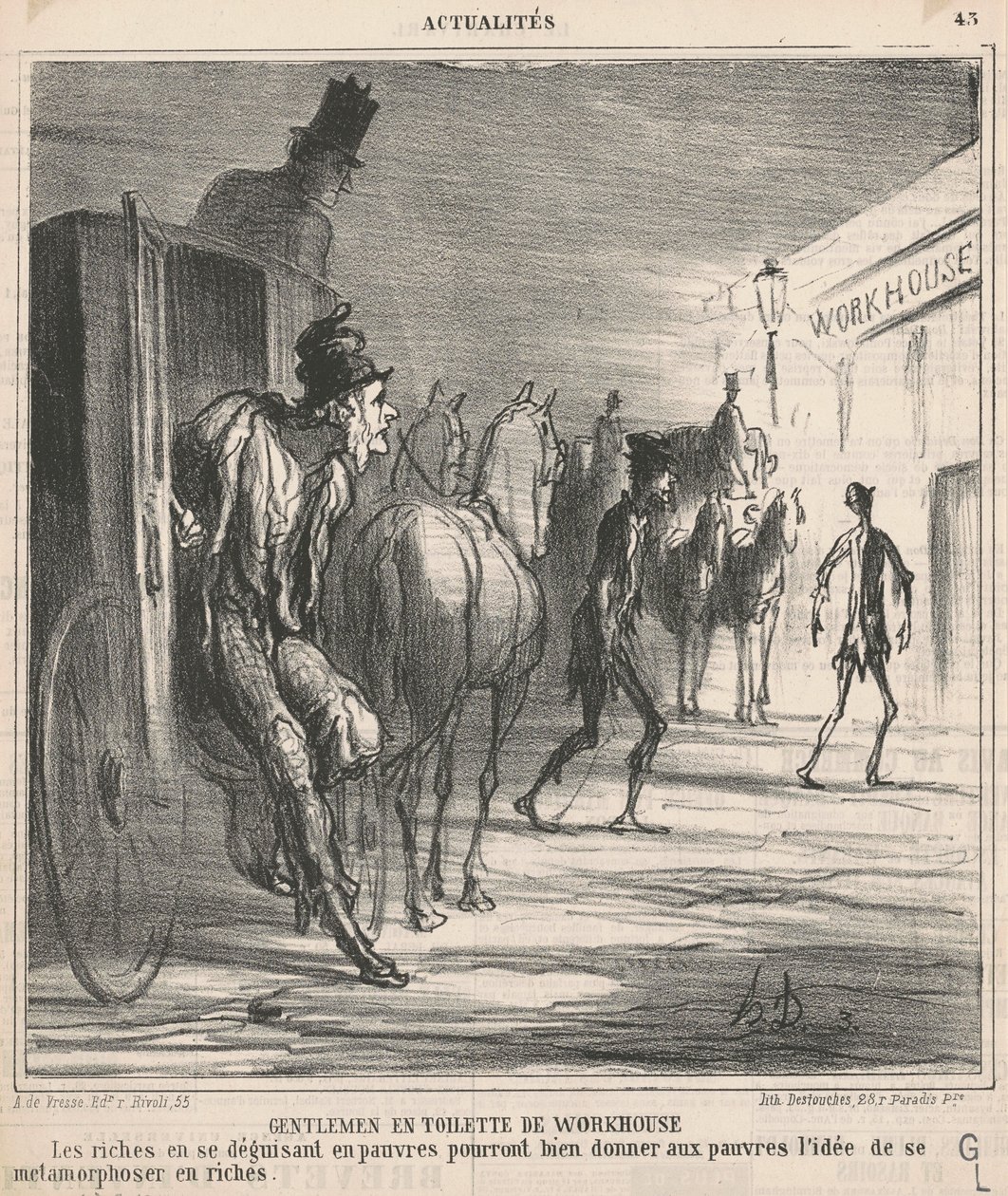 Gentlemen en toilette de workhouse - Honoré Daumier