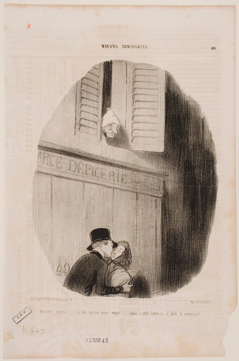 Bonne nuit, mon chéri... si ton épicier nous voyait... - Honoré Daumier