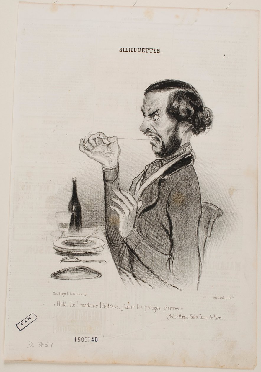 Hé ! Serveuse, je préfère ma soupe sans rien dedans ! - Honoré Daumier