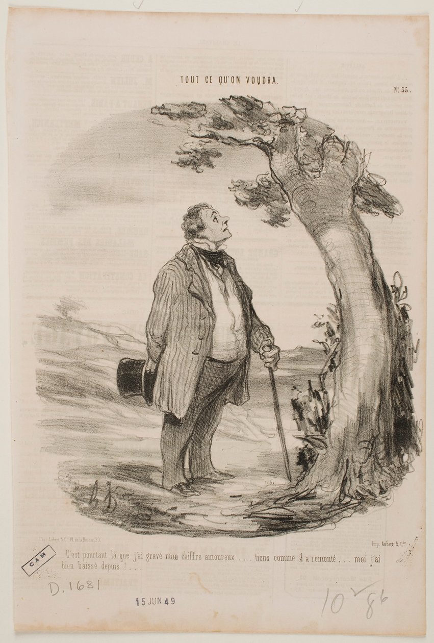 C’est ici que j’avais gravé les initiales de mon amour... - Honoré Daumier