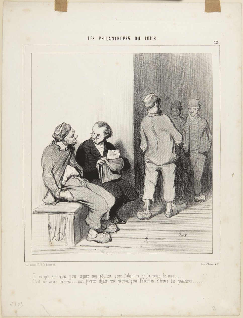 Je compte sur vous pour signer..., number 33 from the series Les philantropes du Jour - Honoré Daumier
