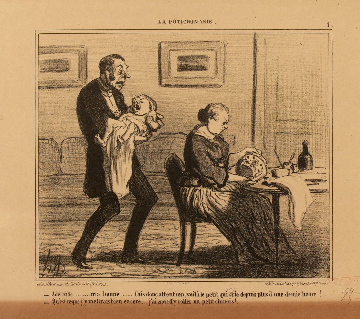 Die Potichomanie Nr. 1: - Adélaïde,... meine Gute... pass doch auf... - Honoré Daumier