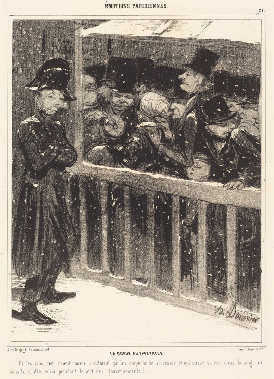 La Queue au Spectacle - Honoré Daumier