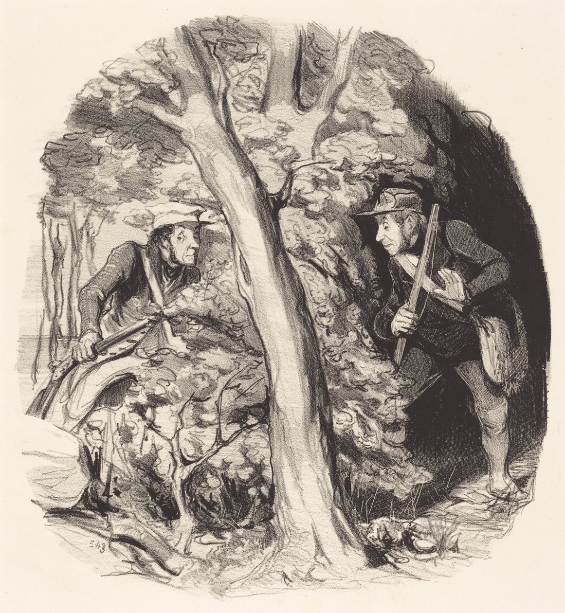 La Rencontre sous bois - Honoré Daumier