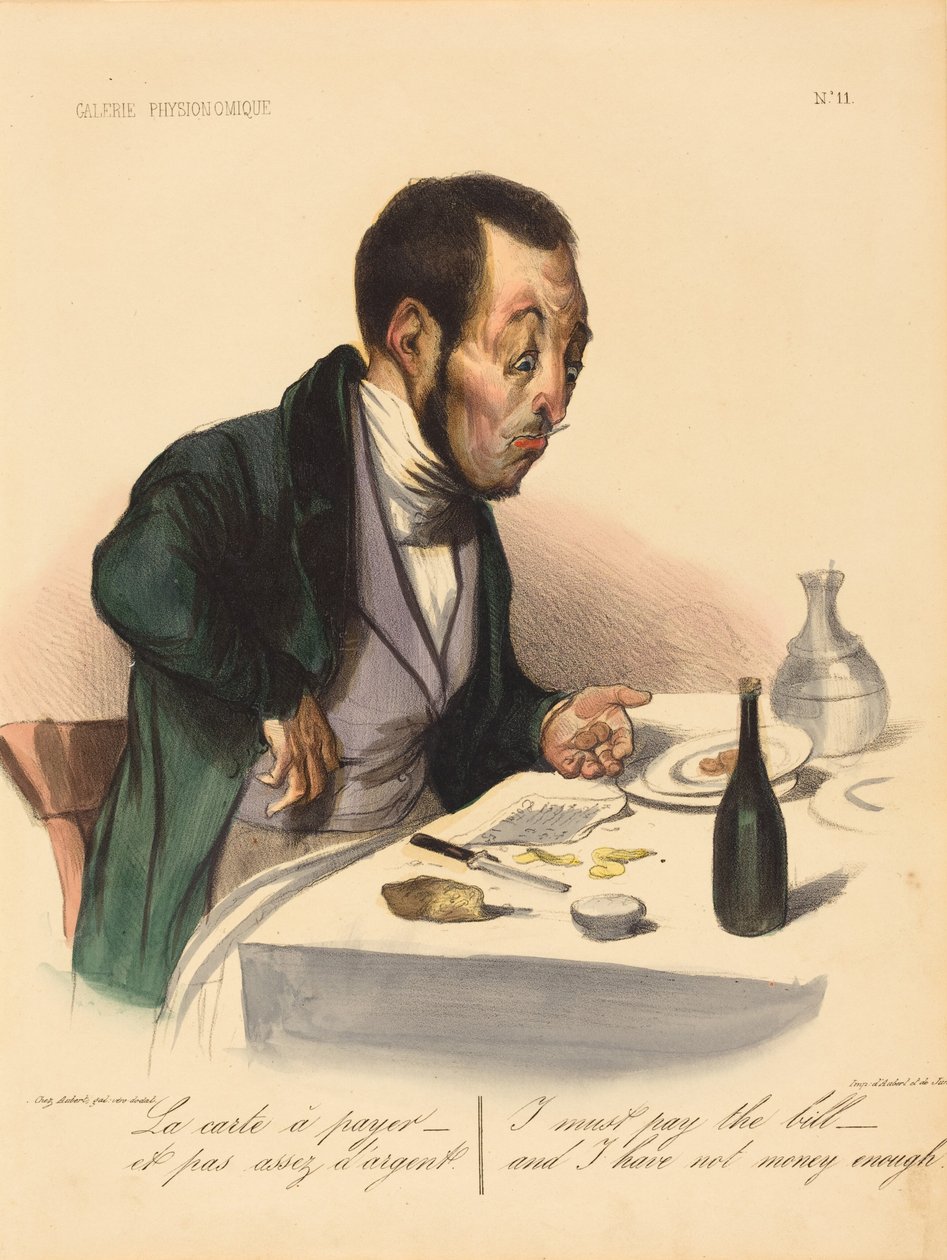La carte a payer - Honoré Daumier