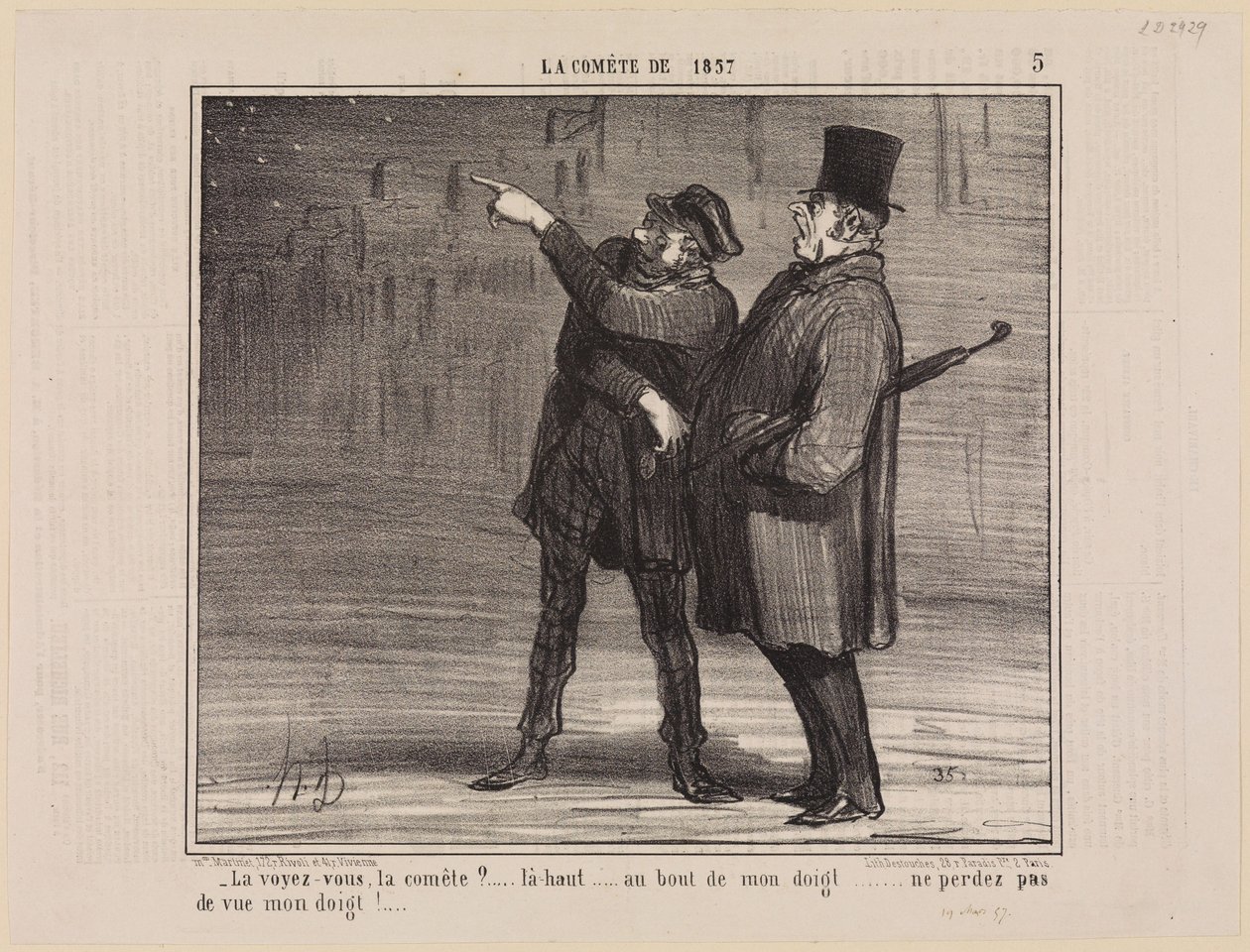 La voyez-vous, la comete (La Comète de 1857, Blatt 5) - Honoré Daumier