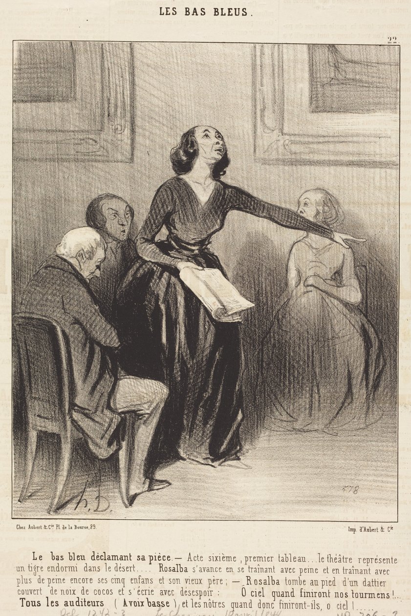 Le Bas-bleu déclamant sa pièce - Honoré Daumier