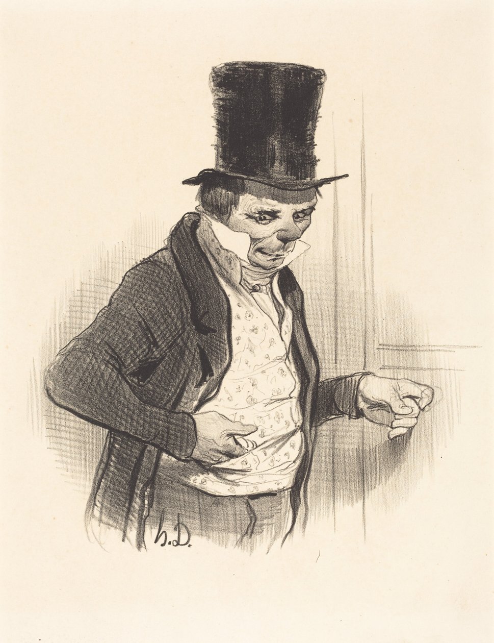 Le Portier en tournées de visites... - Honoré Daumier