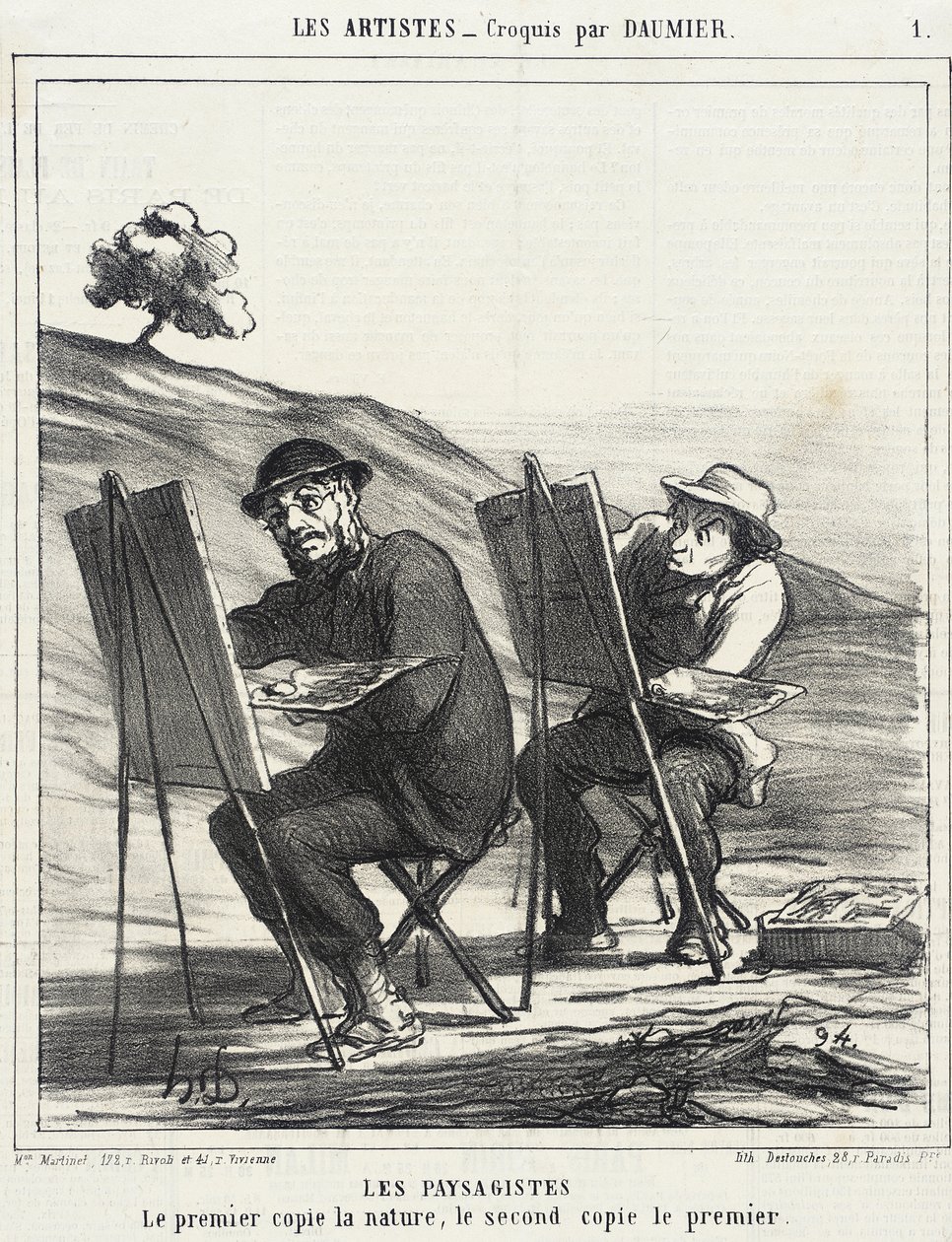 Les paysagistes. Le premier copie la nature... - Honoré Daumier