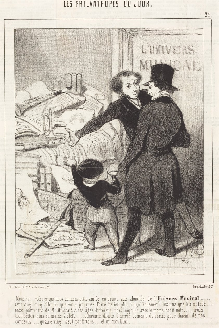 Monsieur... voici ce que nous donnons... en prime... - Honoré Daumier