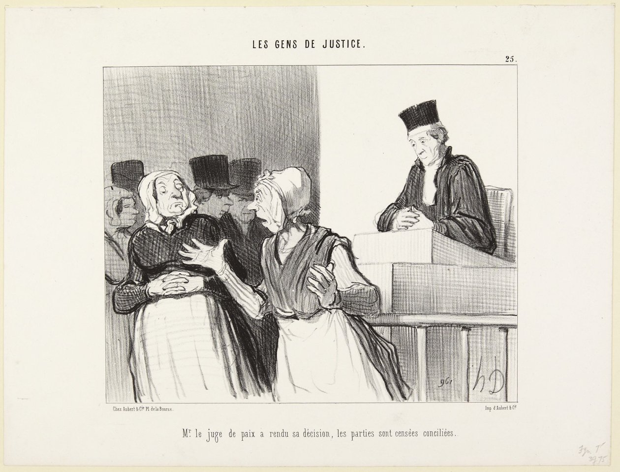 Mr. le juge de paix a rendu sa d‚cision (LesGens de Justice No. 25)  (duplicate 75-153) - Honoré Daumier