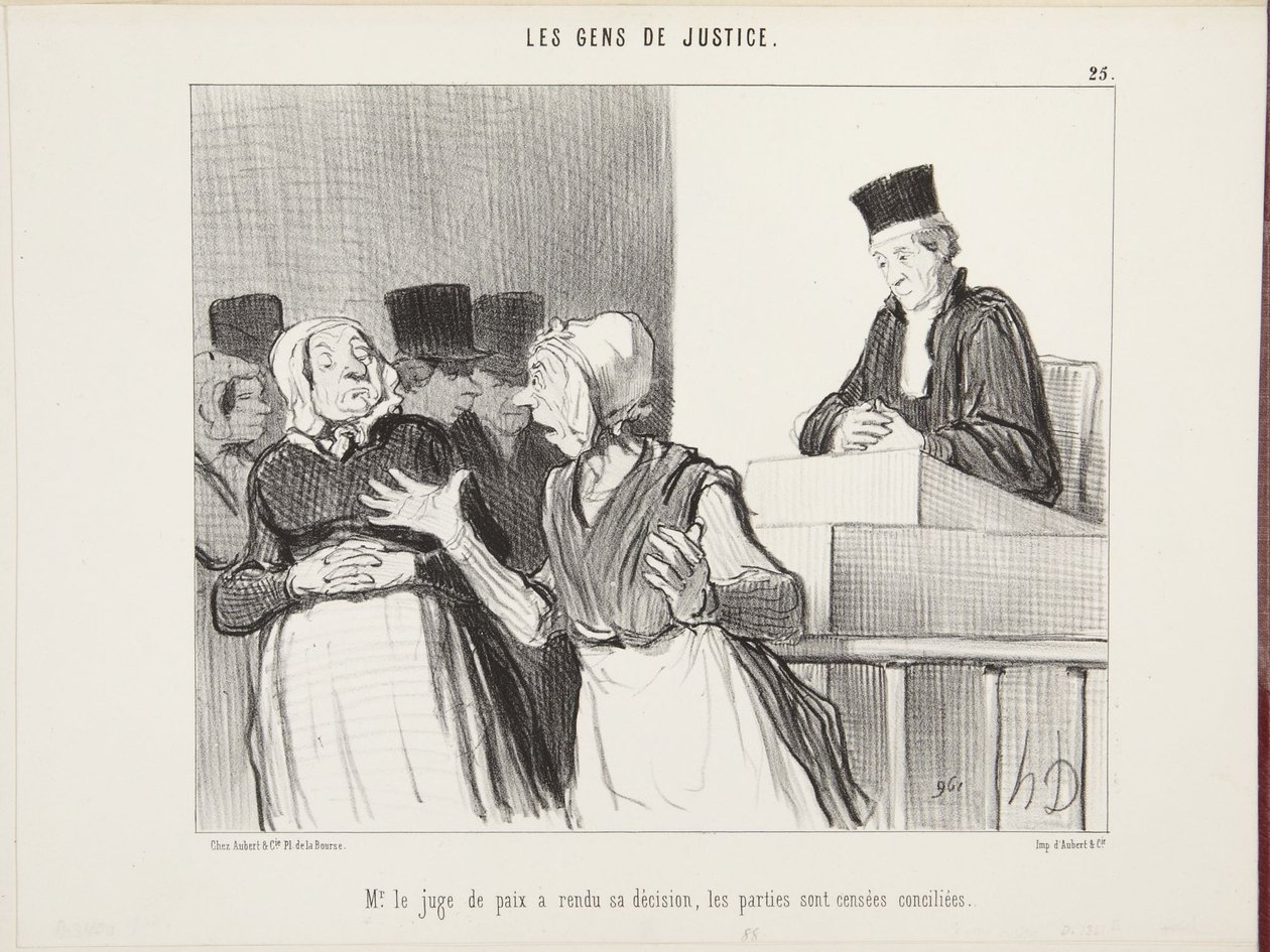 Mr. le juge de paix a rendu sa décision, les parties sont censées conciliés - Honoré Daumier