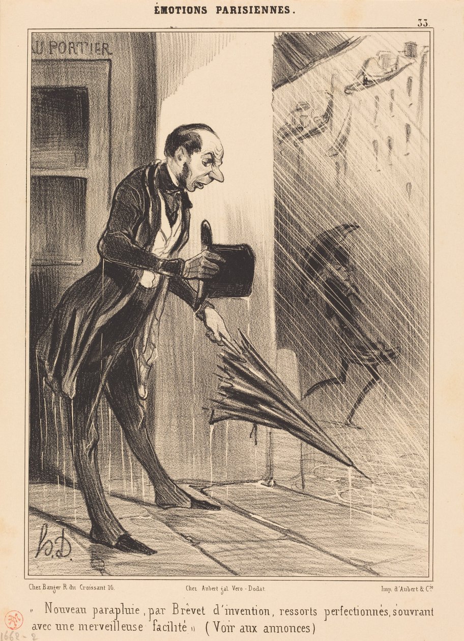 Nouveau parapluie, par Brevet... - Honoré Daumier