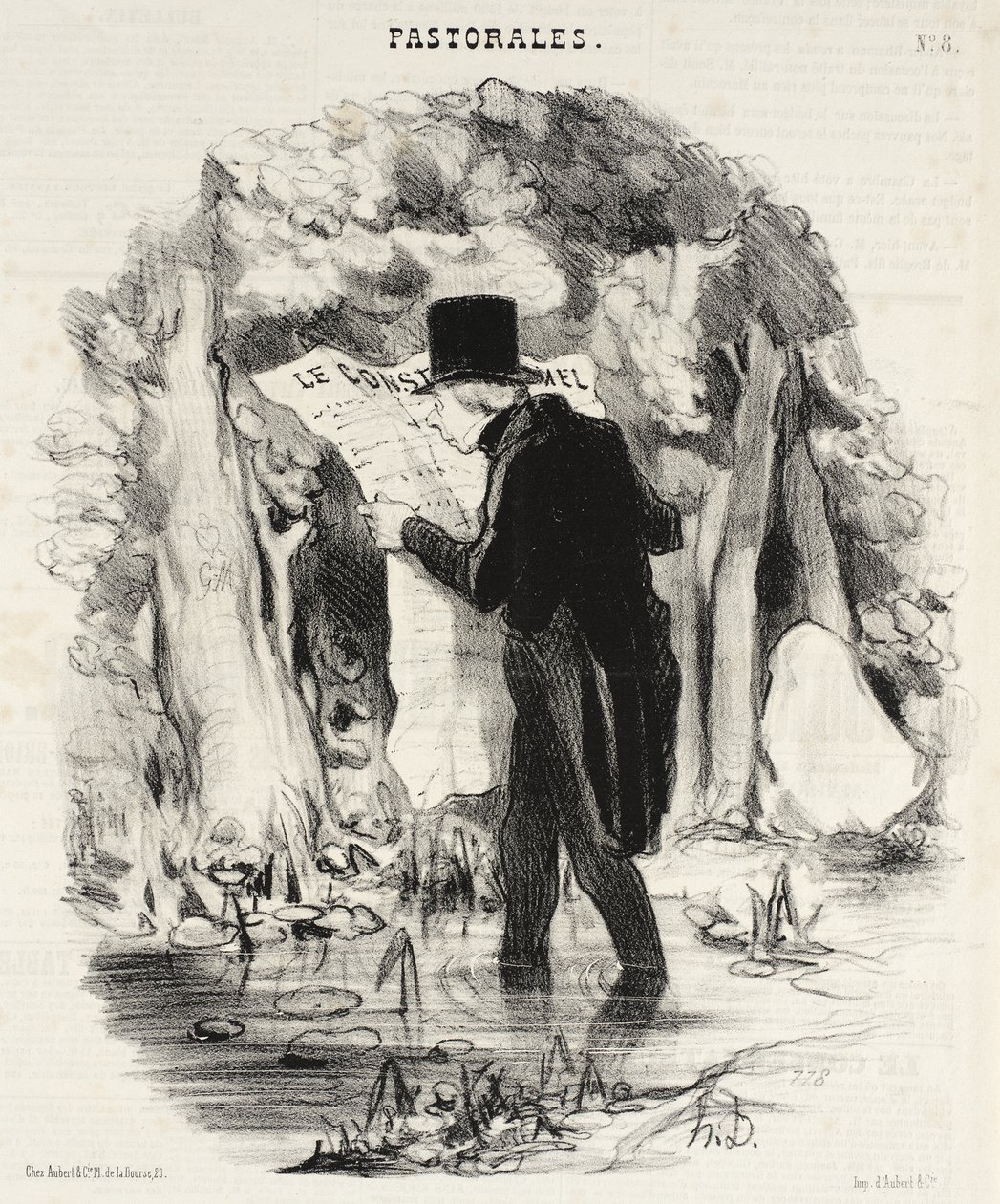Où peut conduire la lecture du Constitutionnel ! - Honoré Daumier