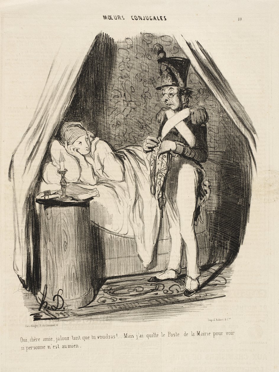 Oui, chère amie, jaloux tant que tu voudras !... - Honoré Daumier