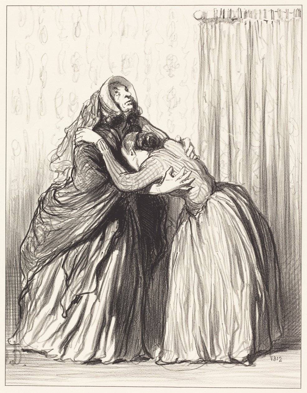 Oui, ma chère, mon mari a ravalé ma dignité... - Honoré Daumier