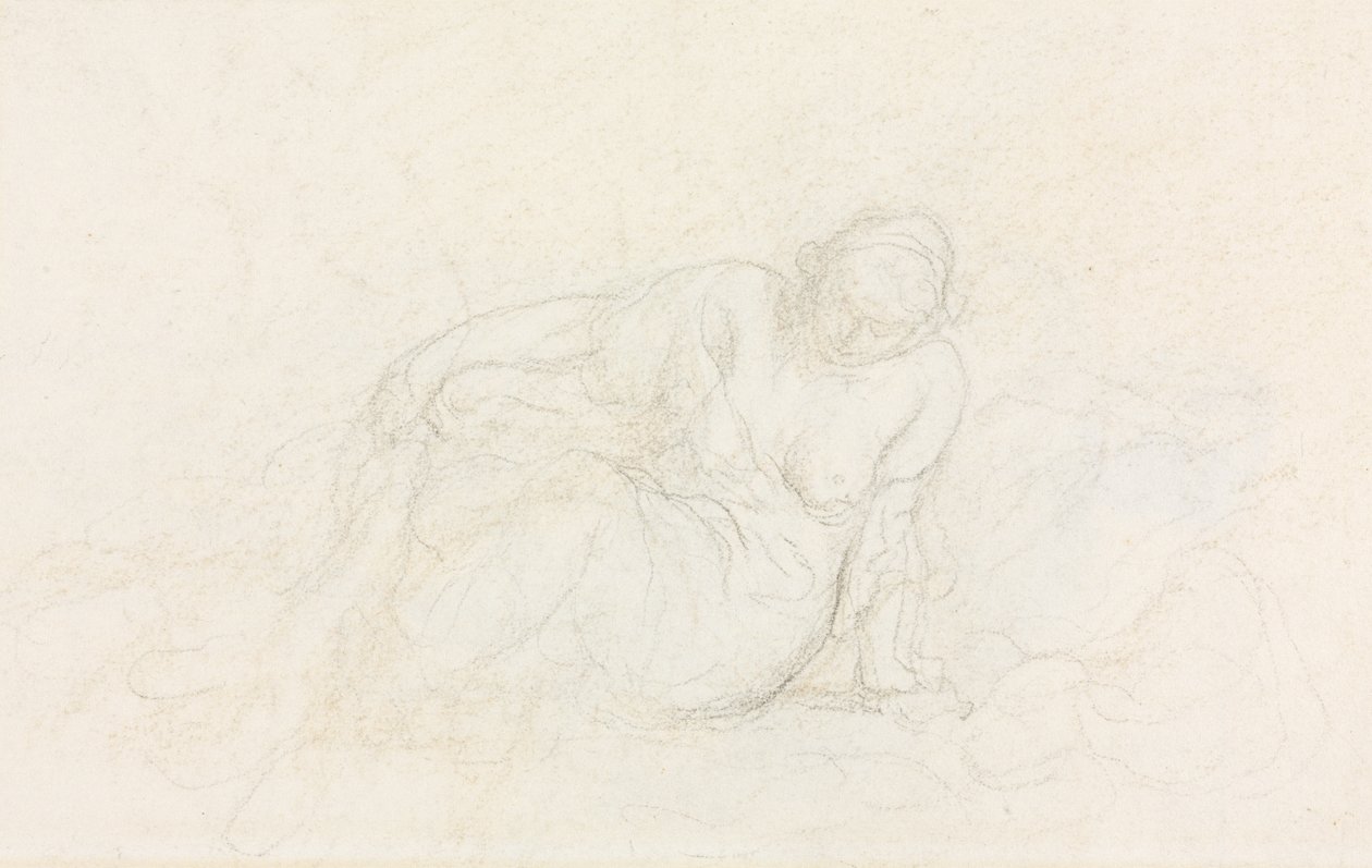 Femme allongée appuyée sur son bras (verso) - Honoré Daumier