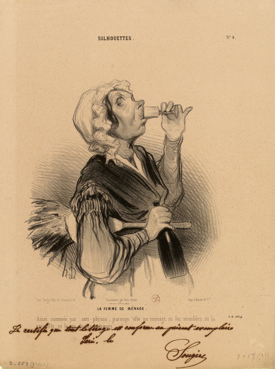 Silhouettes n° 4 : La femme de ménage. - Ainsi nommée par antiphrase... - Honoré Daumier