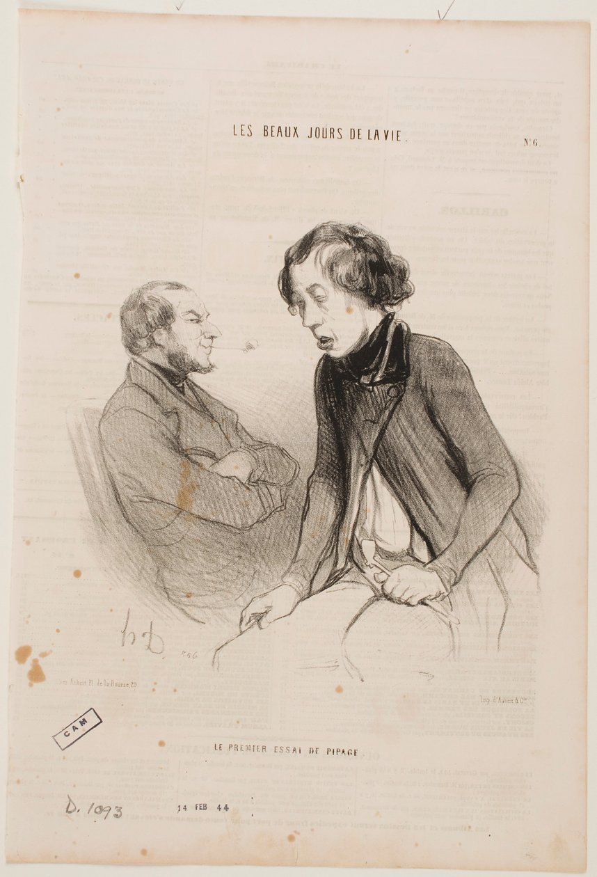 La première tentative de fumer la pipe - Honoré Daumier