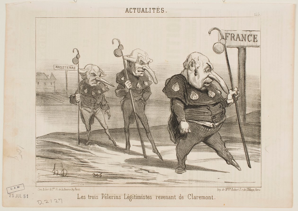 Trois pèlerins légitimistes revenant de Claremont. - Honoré Daumier