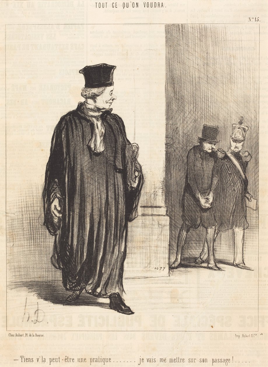 Tiens, voilà peut-être un client - Honoré Daumier