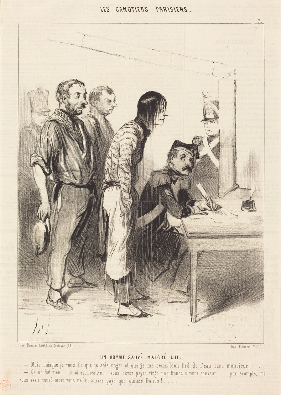 Un homme sauvé malgré lui - Honoré Daumier