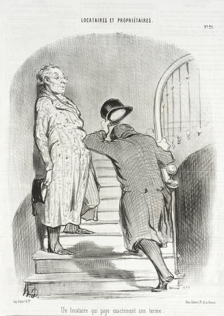 Un locataire qui paie exactement son terme - Honoré Daumier