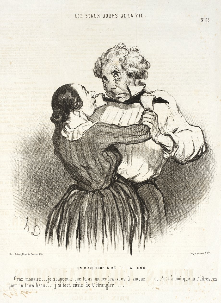 Un Mari trop aimé de sa femme. - Honoré Daumier